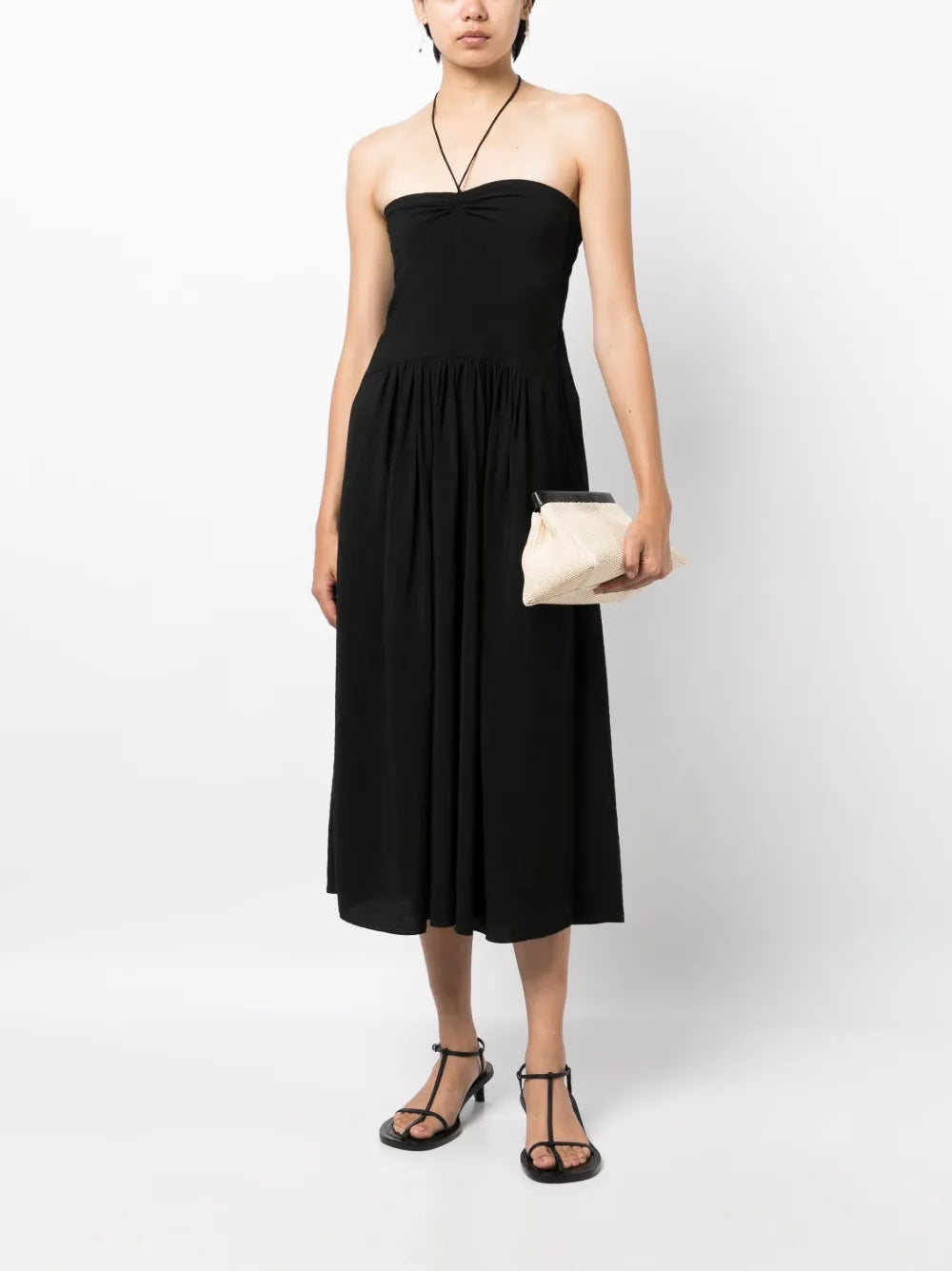 Halterneck Pleated Dress