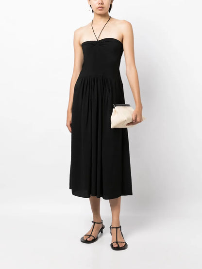 Halterneck Pleated Dress