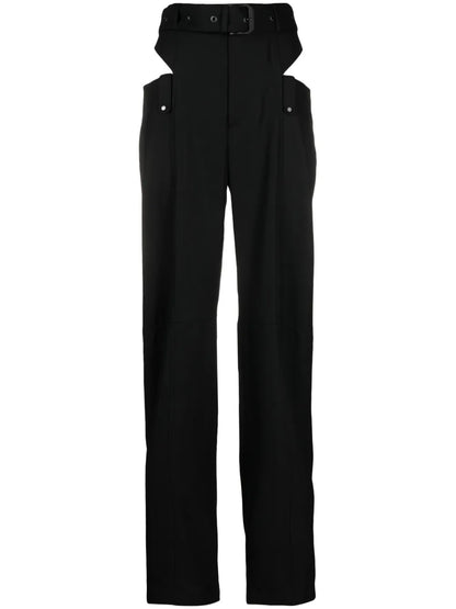 High-Waisted Wool Trousers