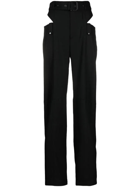 High-Waisted Wool Trousers