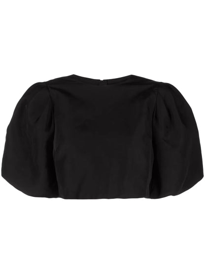 Puff-Sleeve Cropped Blouse