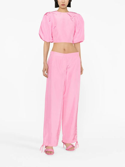 Puff-Sleeved Crop Top
