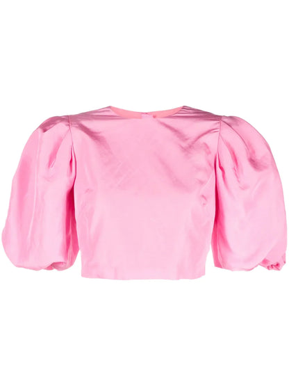 Puff-Sleeved Crop Top
