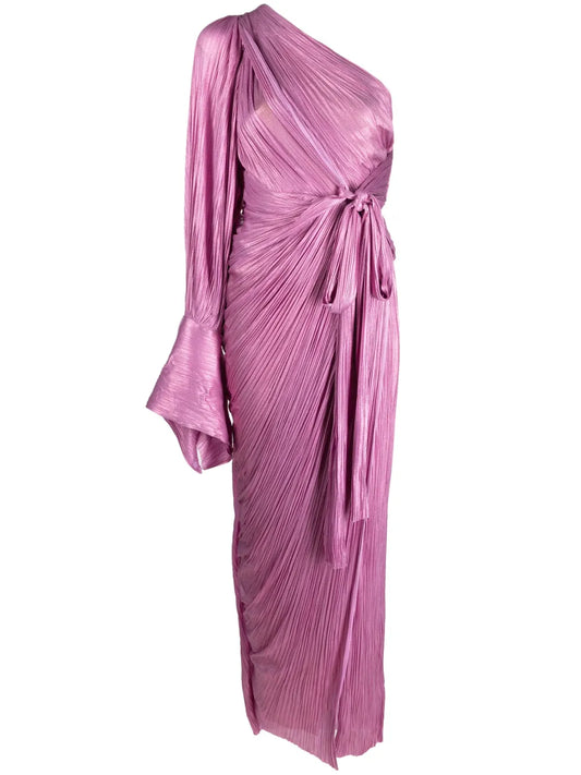 Palmer Plissé-Pleated Gown