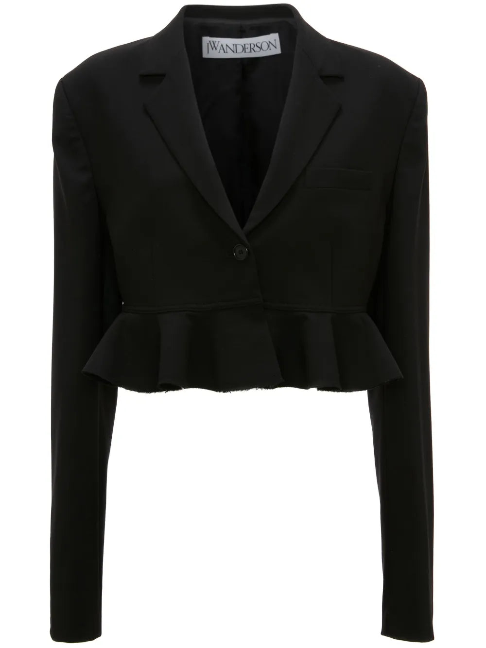 Ruffled-Trim Cropped Blazer