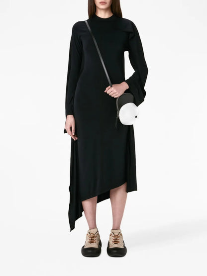 Long-Sleeve Layered Midi Dress