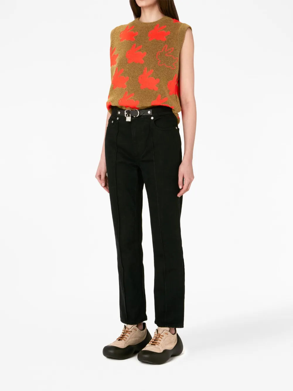 Padlock-Detail Slim-Fit Jeans