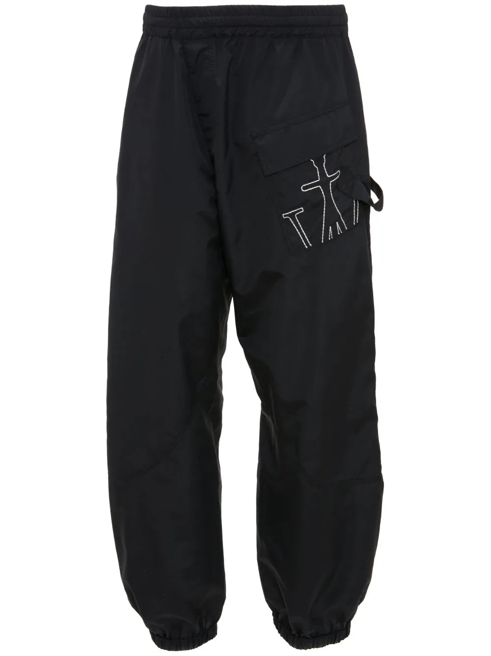 Anchor-Embroidered Twisted Track Pants
