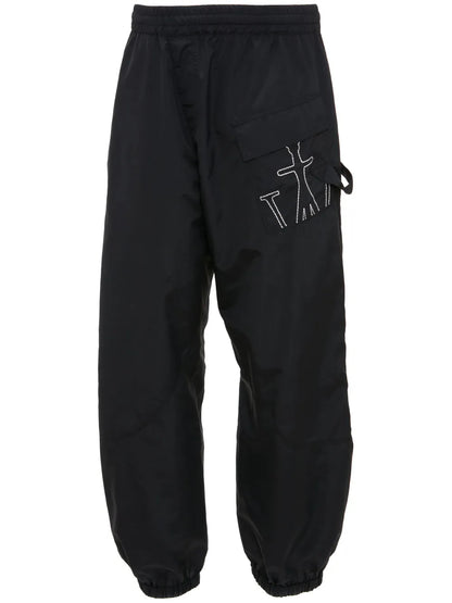 Anchor-Embroidered Twisted Track Pants