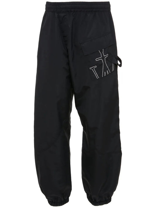 Anchor-Embroidered Twisted Track Pants