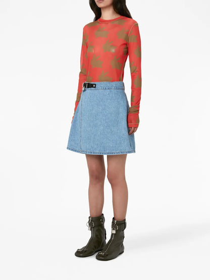 Padlock Mini Denim Skirt