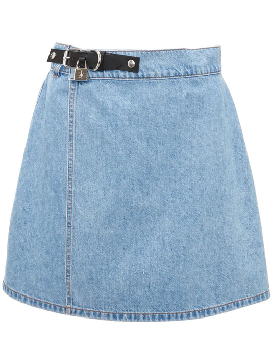 Padlock Mini Denim Skirt