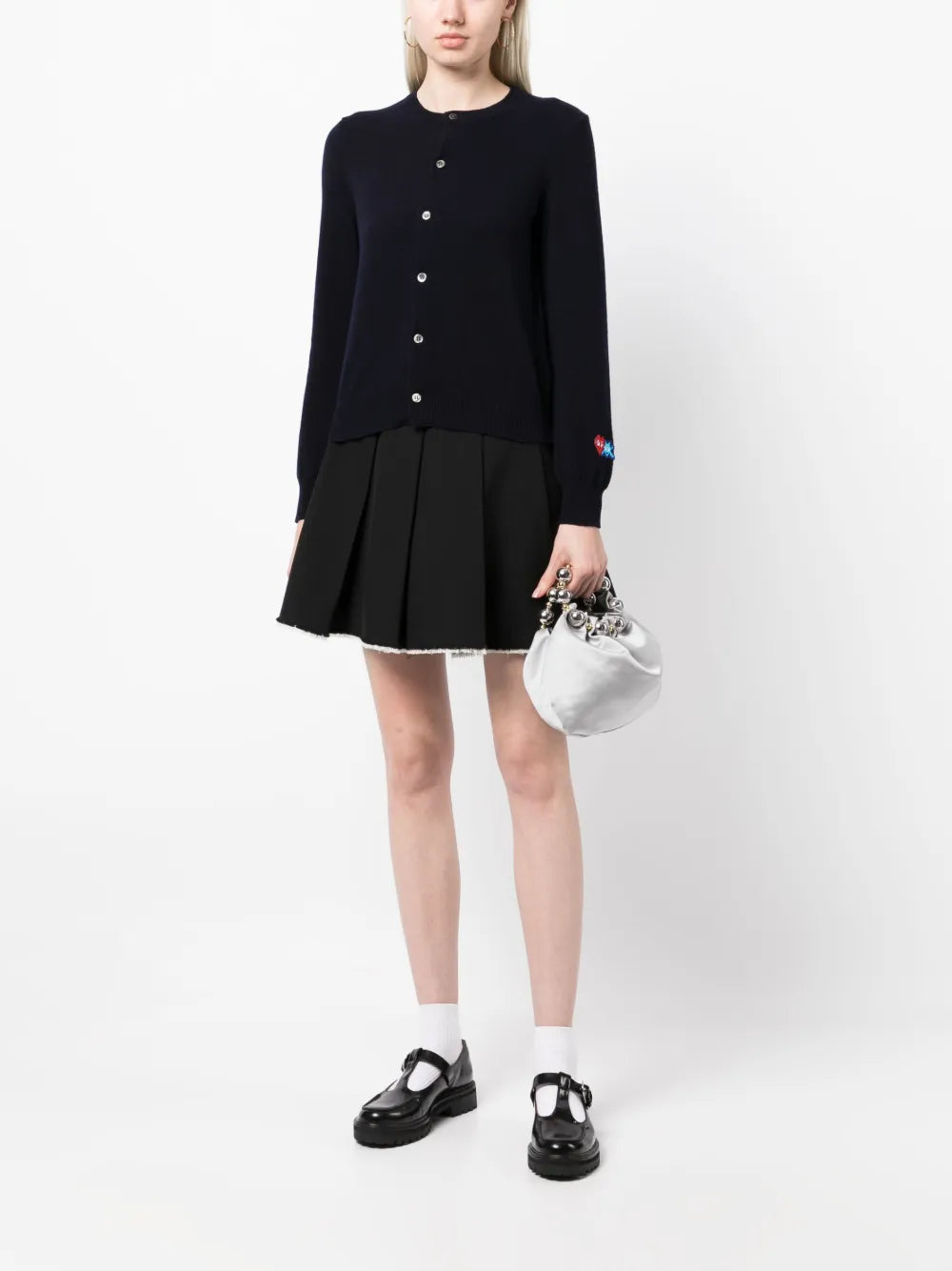 Logo-Patch Wool Cardigan