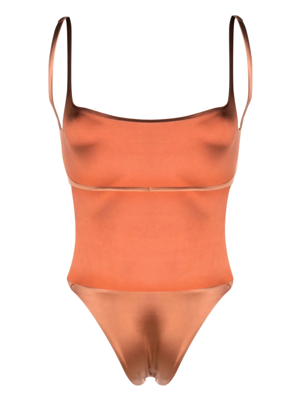 Backless Satin One-Piece Swimsuit