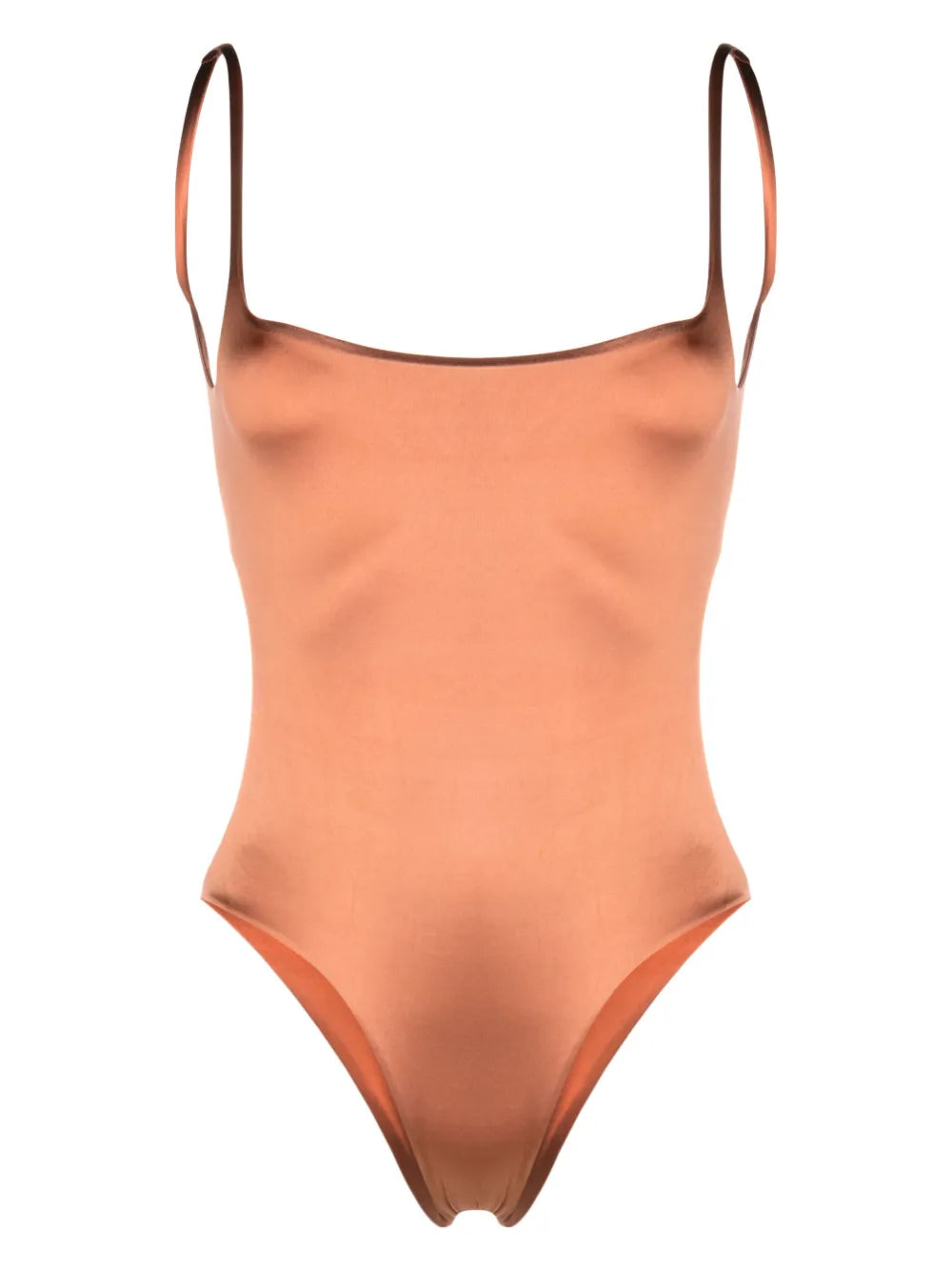 Backless Satin One-Piece Swimsuit