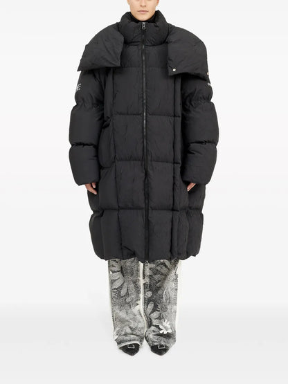 Detachable-Hood Puffer Coat