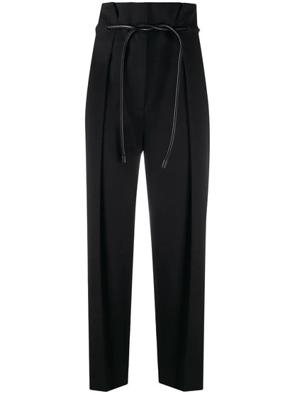 Belted High-Waisted Trousers