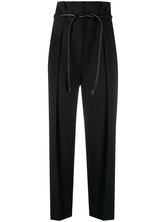 Belted High-Waisted Trousers