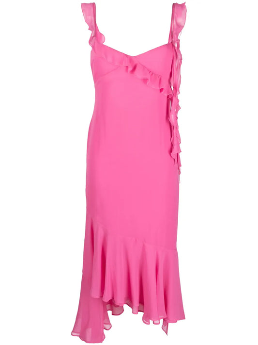 Ruffle-Detail Midi Dress