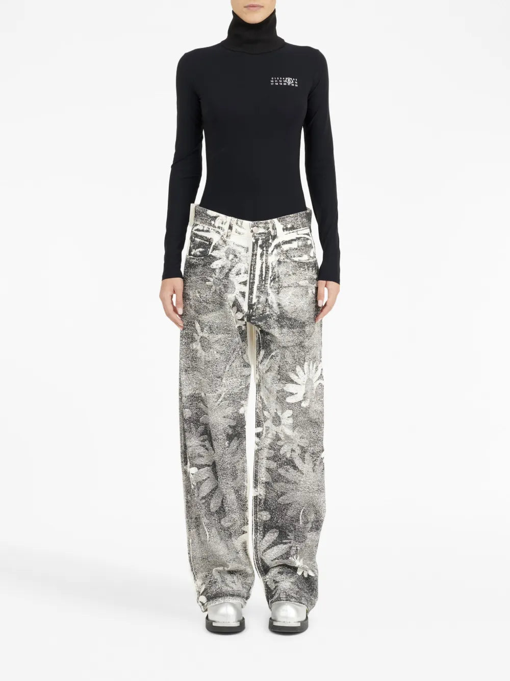 Graphic-Print Tapered-Leg Trousers