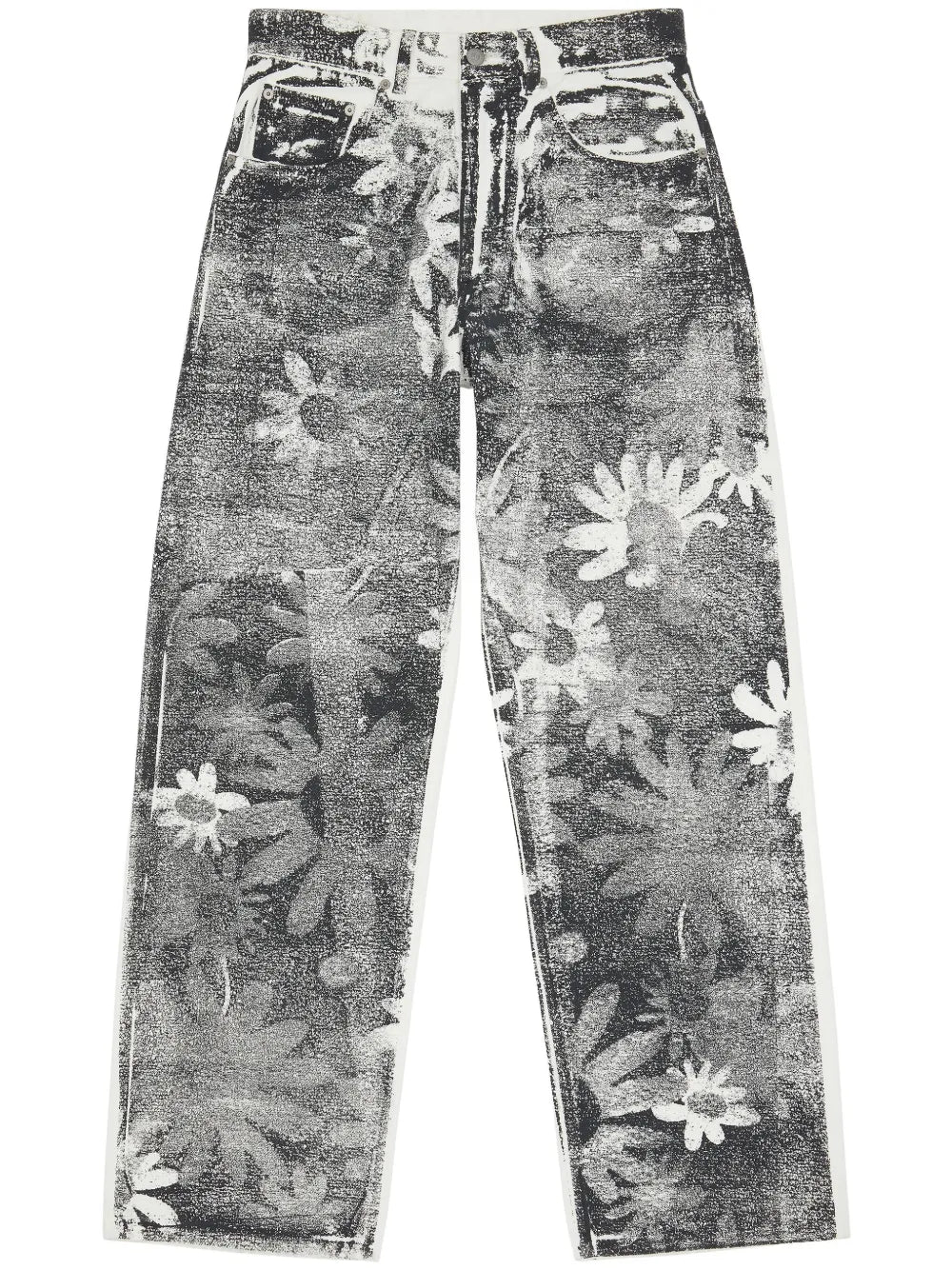 Graphic-Print Tapered-Leg Trousers