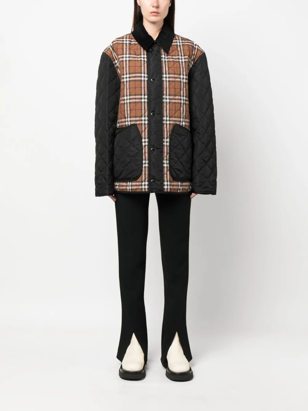 Vintage-Check Print Shirt Jacket