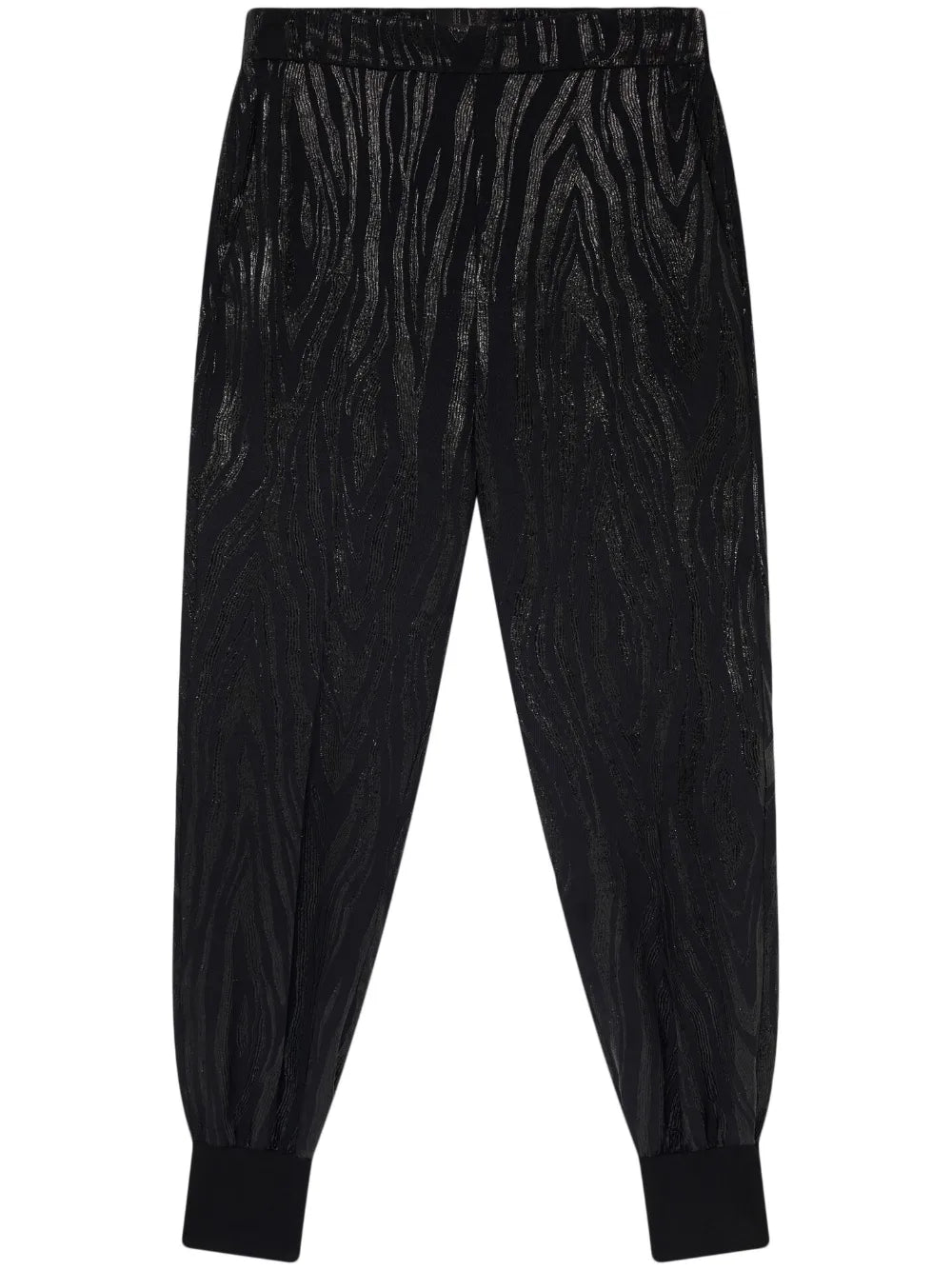 Wood-Grain Effect Tapered Trousers