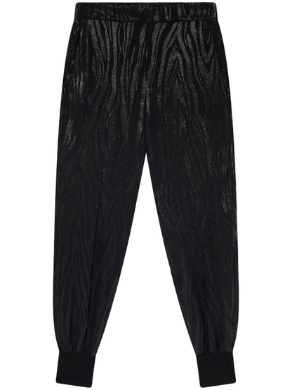 Wood-Grain Effect Tapered Trousers