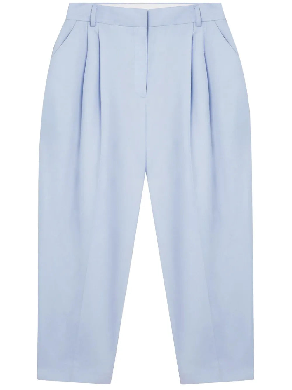 Pleated Cropped-Leg Trousers