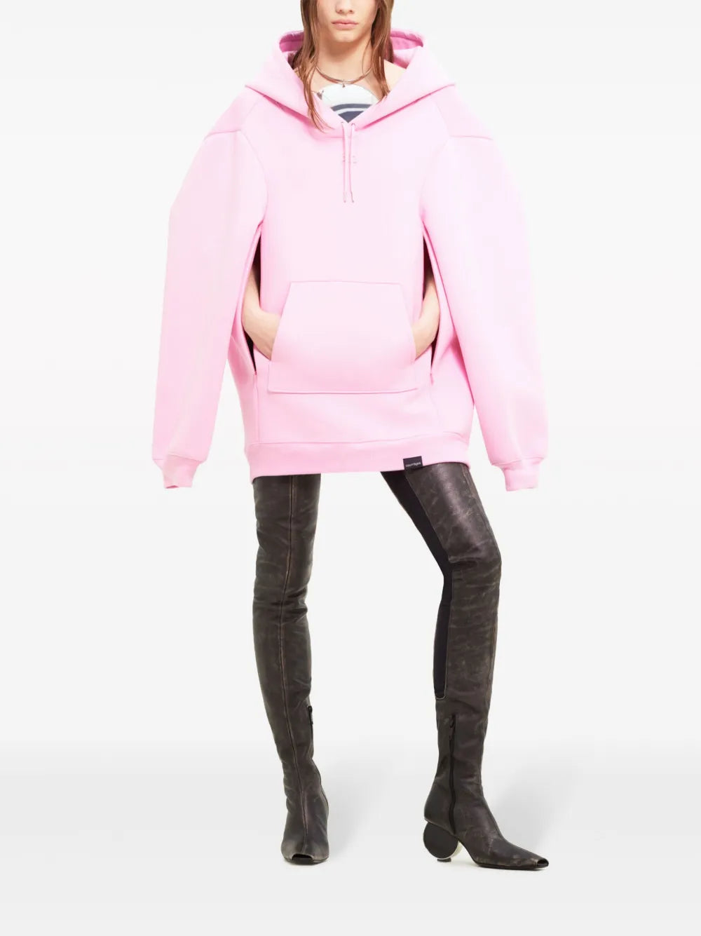 Logo-Embroidered Hooded Minidress