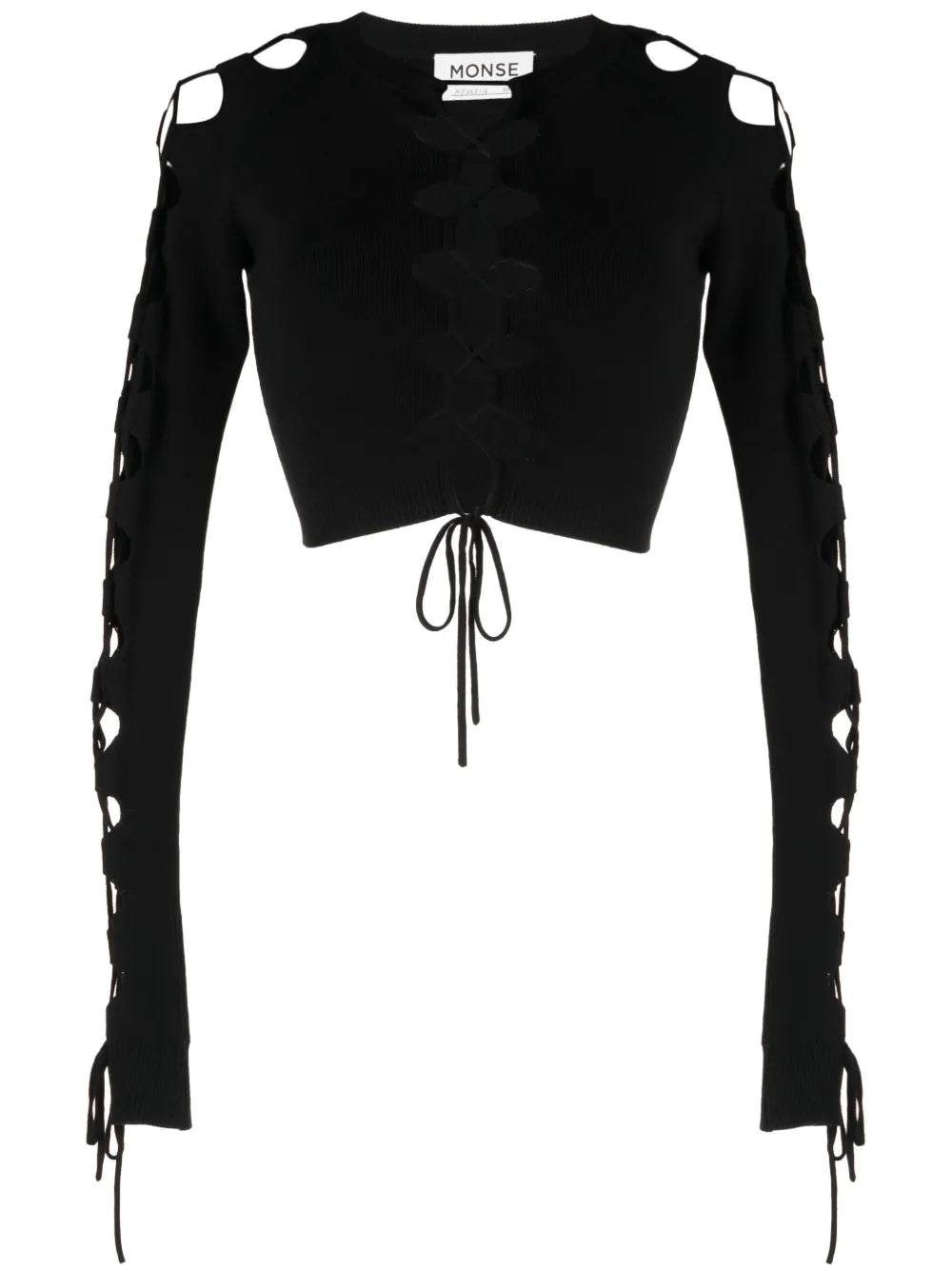Lace-Up Detail Cropped Jumper