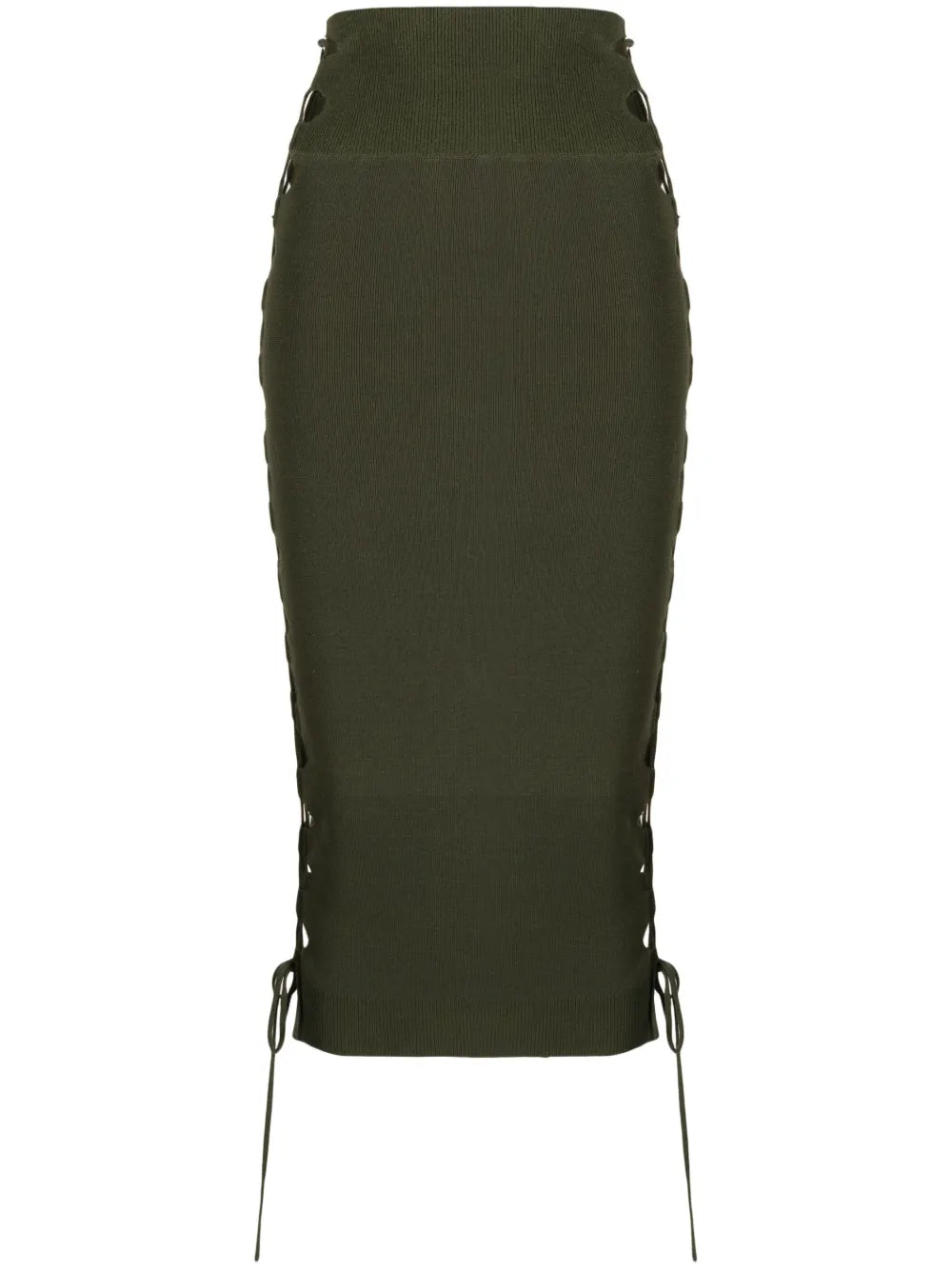 Lace-Up Detailed Knitted Skirt