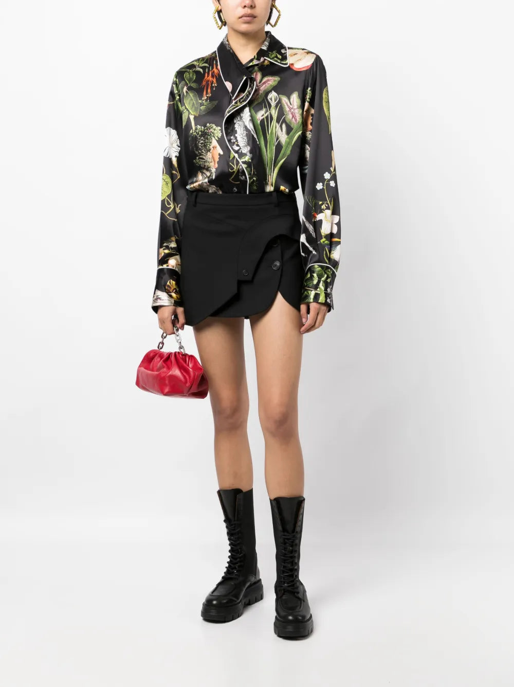 Layered-Effect Silk Shirt
