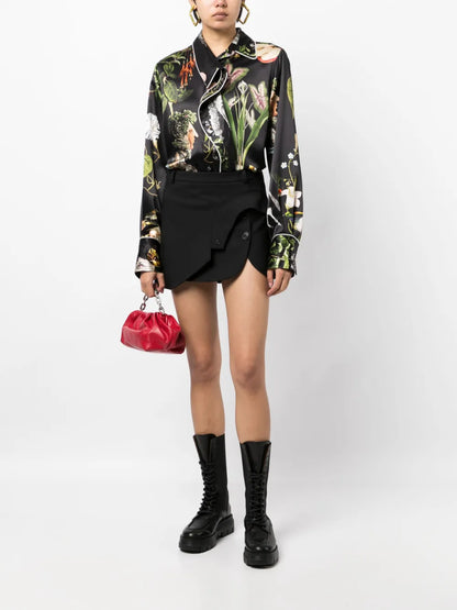Layered-Effect Silk Shirt