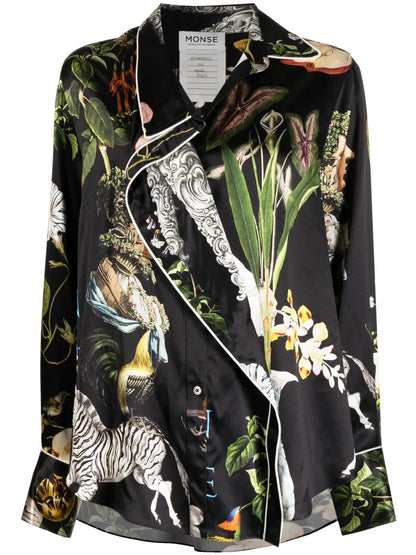 Layered-Effect Silk Shirt