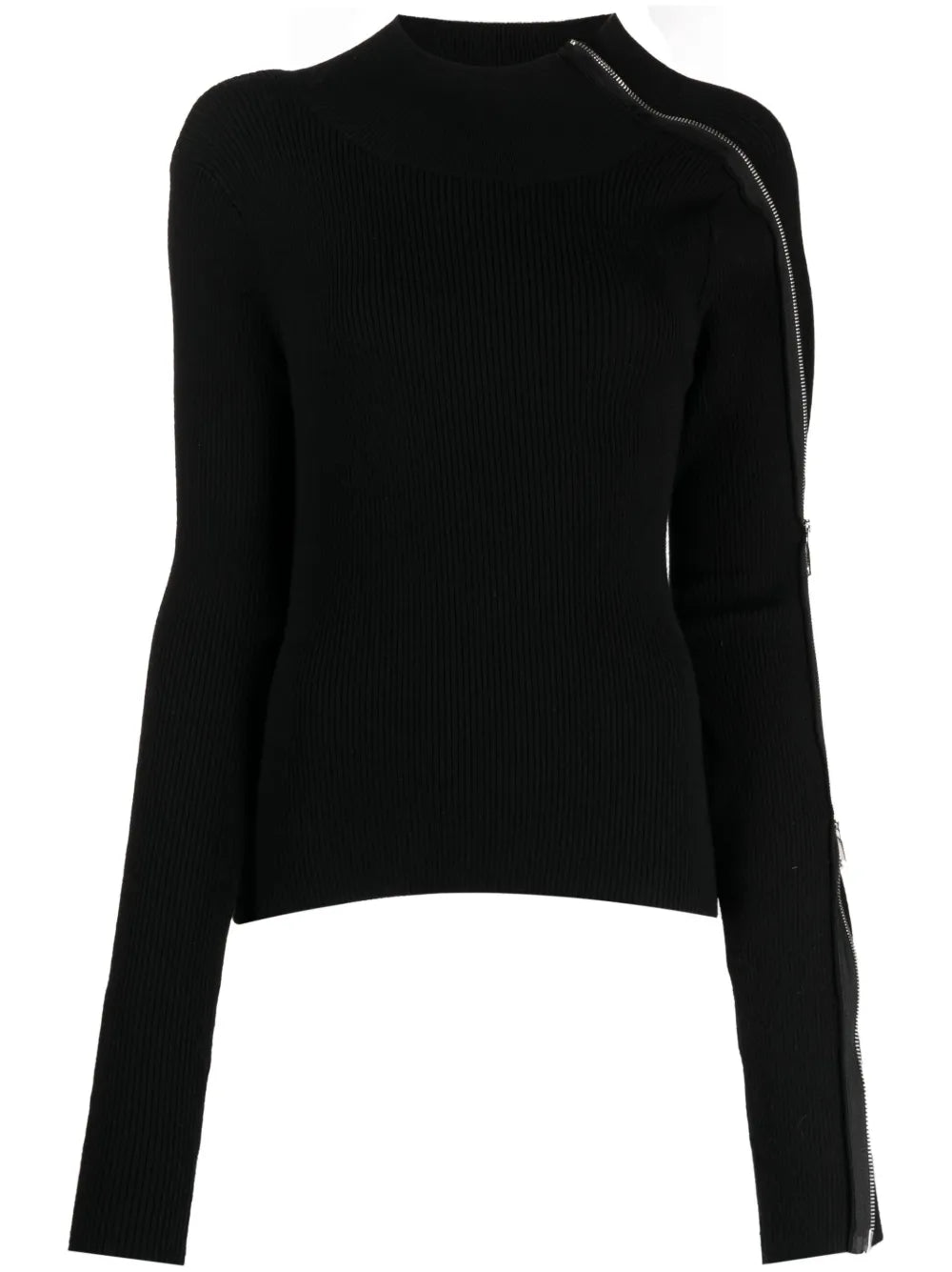 Zip-Detailed Rollneck Jumper