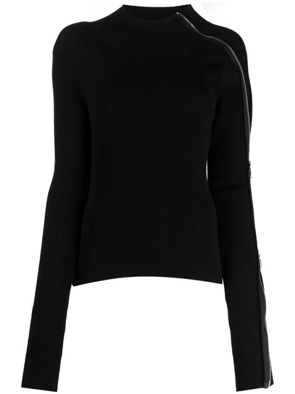 Zip-Detailed Rollneck Jumper