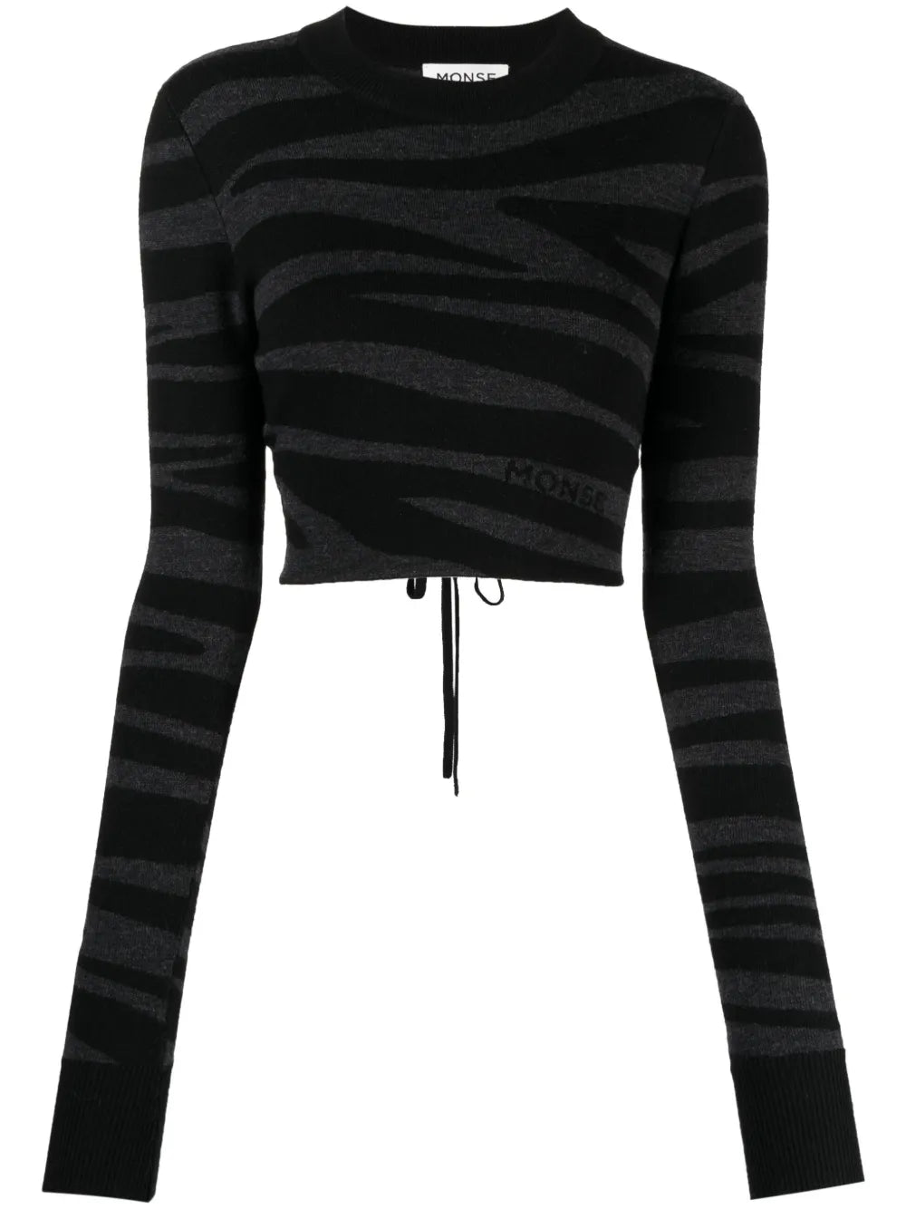 Zebra-Knit Cropped Jumper