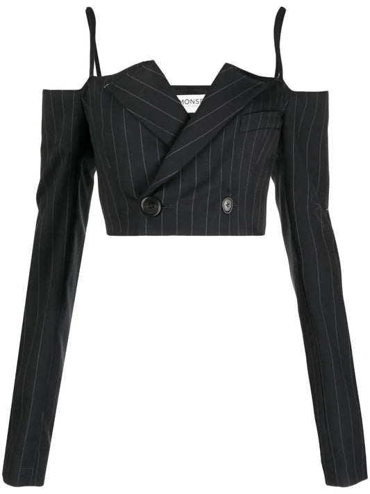 Off-Shoulder Cropped Jacket