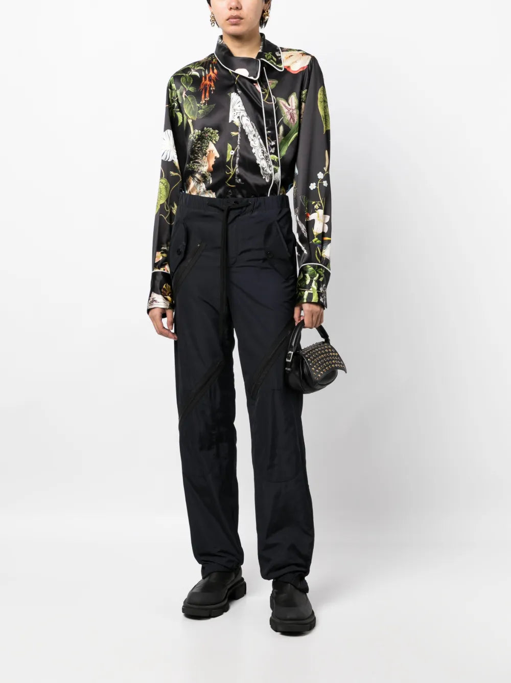 Multi-Zip Drawstring-Waist Trousers