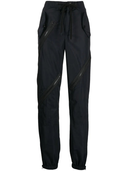 Multi-Zip Drawstring-Waist Trousers