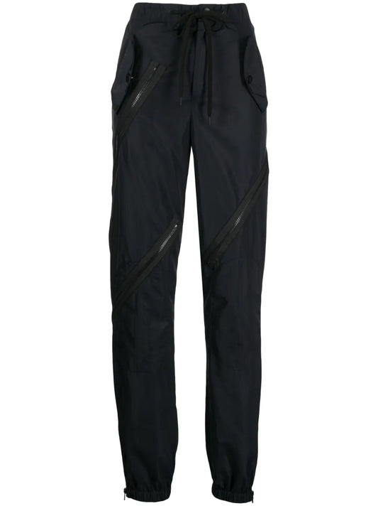 Multi-Zip Drawstring-Waist Trousers