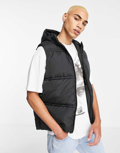 Puffer Gilet With Hood
