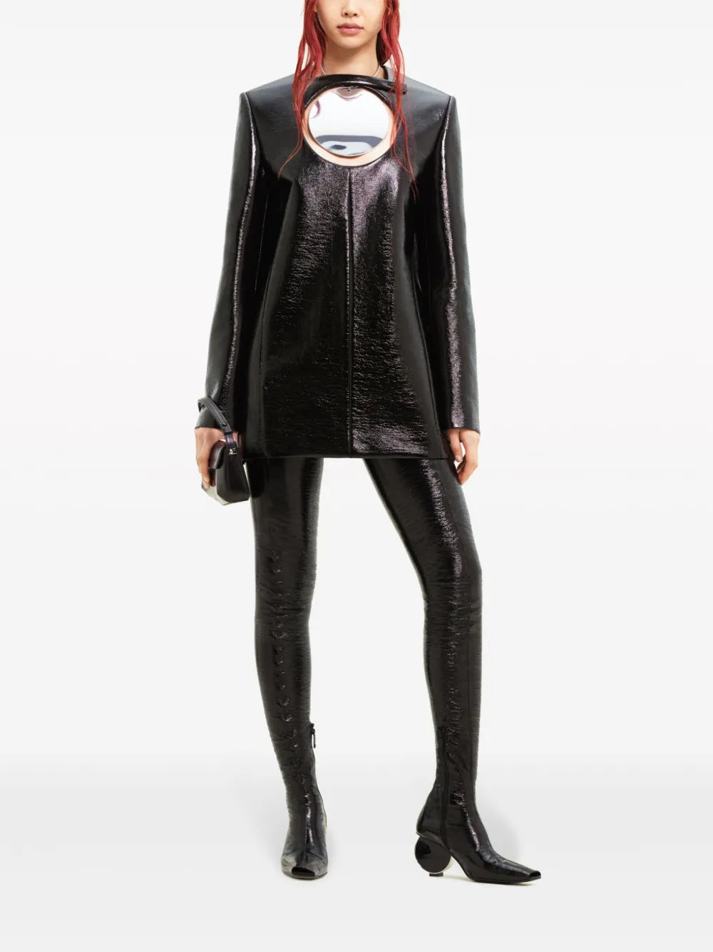 Cut-Out Faux-Leather Minidress