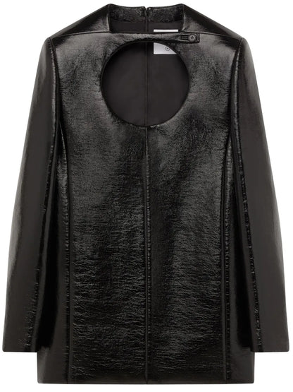 Cut-Out Faux-Leather Minidress