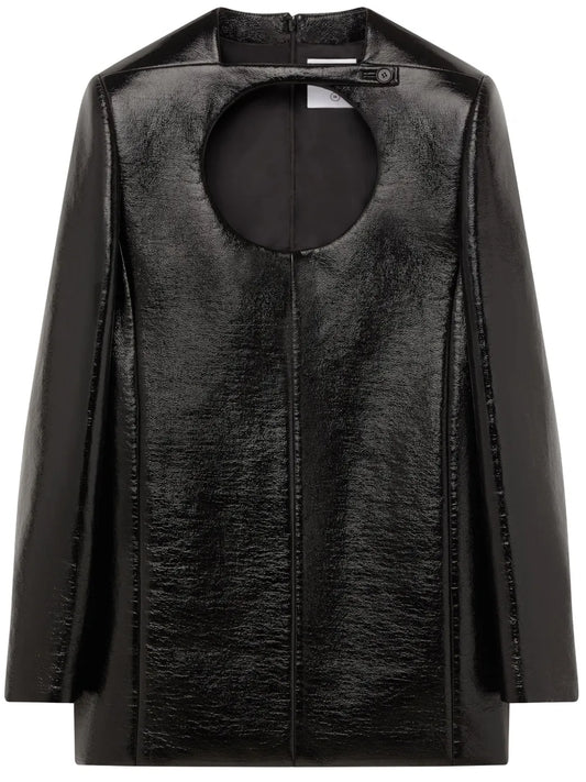Cut-Out Faux-Leather Minidress