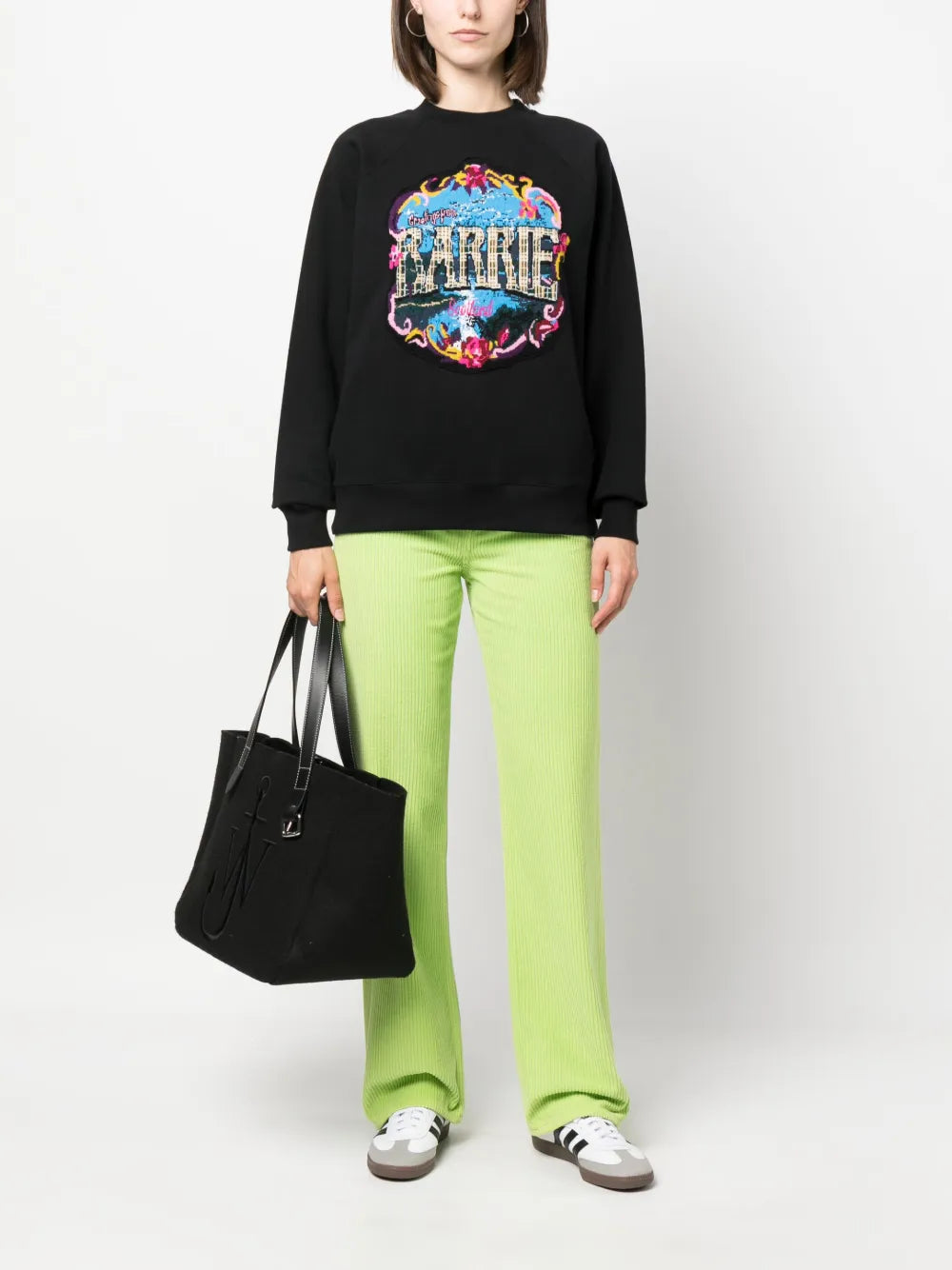 Patterned-Intarsia Cotton Sweatshirt