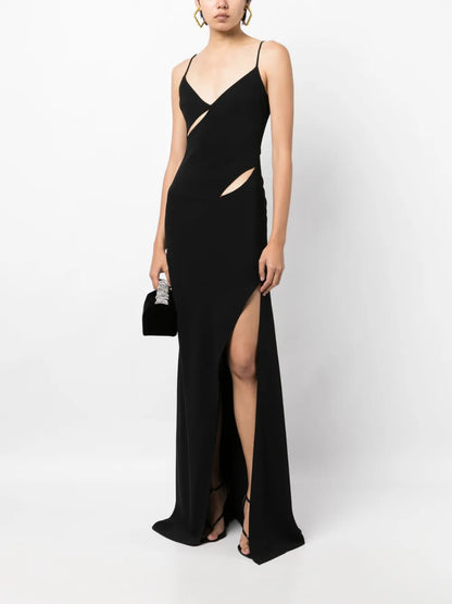 Cut-Out Detail Long Slip Dress