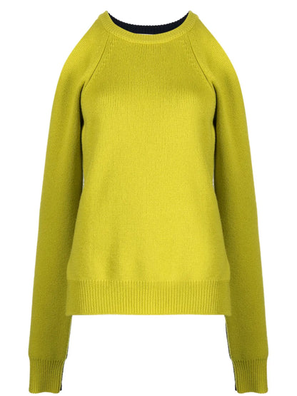 Two-Tone Sleeve-Slit Jumper