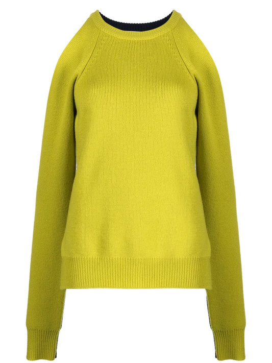 Two-Tone Sleeve-Slit Jumper